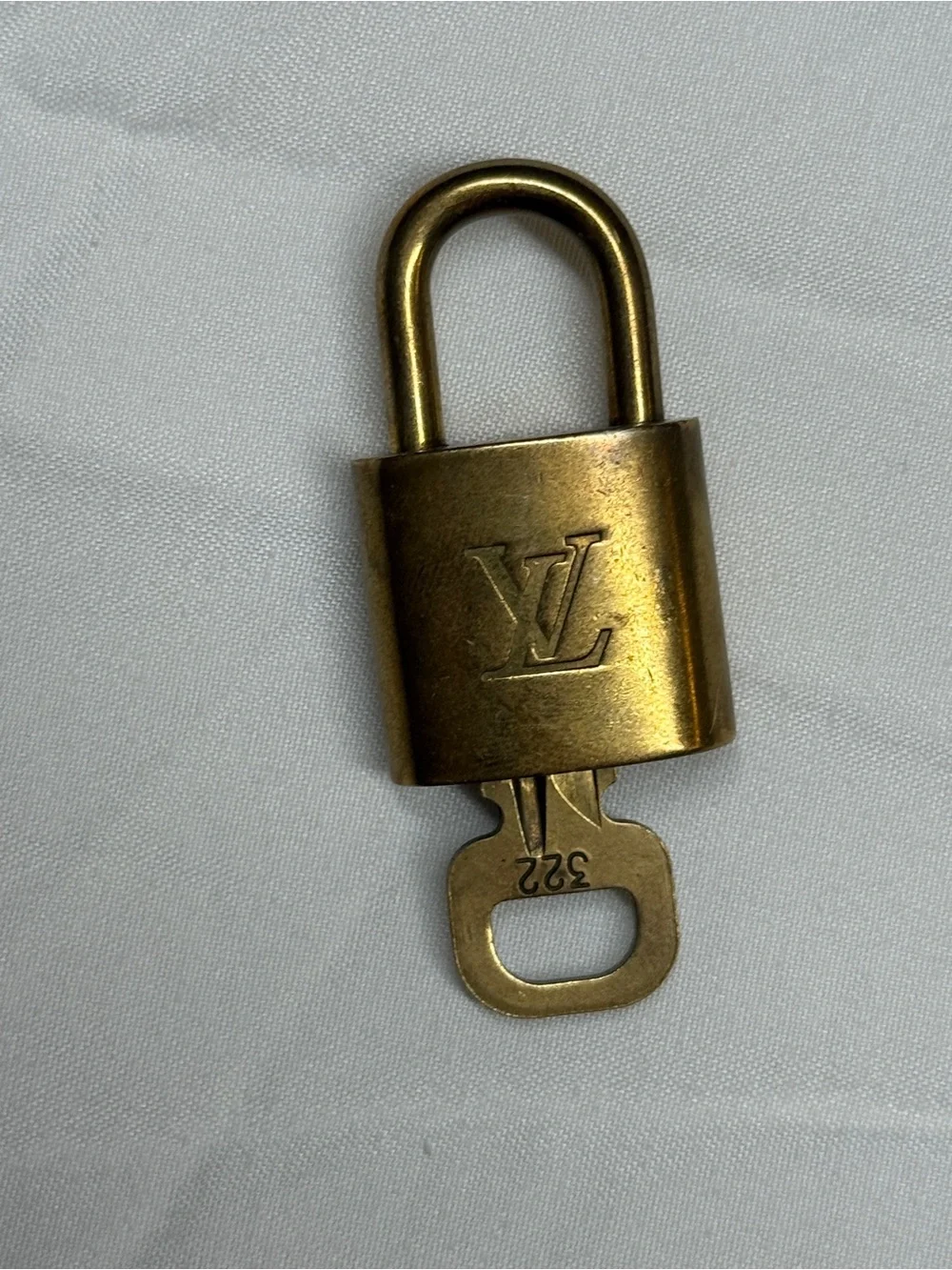 Louis Vuitton Gold Tone Padlock with Key # 322